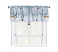YYHWHJDE Snow Falling In The Park Prints Tier Curtains 54x18 Inch - Peach Skin Polyester Window Coverings for Kitchen, Bathroom & Laundry Room