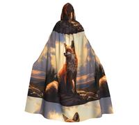 YYHWHJDE Snow Fox On The Hill Pattern Halloween Adult Hooded Cape Cloak - Super Large Hooded Cloak No Zipper