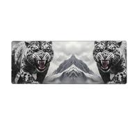 YYHWHJDE Snow Leopard in Ice Field Prints Extra Large Mouse pad Mousepad Computer Office Gaming Keyboard Thickened Version 12x31.5in