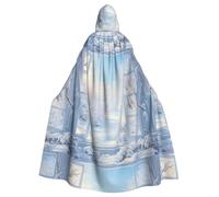 YYHWHJDE Snow outside the window Printed Halloween Adult Hooded Cloak No Zipper, Comfortable & Durable for Role-Playing