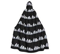 YYHWHJDE Snow-White Antarctic Bear Picture Halloween Adult Hooded Cape Cloak No Zipper, Comfortable For Costume Parties