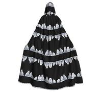YYHWHJDE Snow-white Antarctic bear Picture Halloween Adult Hooded Cape Large Hooded Cloak with Bow Tie, No Zipper