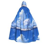 YYHWHJDE Snow white cloud tree Prints Halloween Adult Hooded Cloak for Parties and Costumes