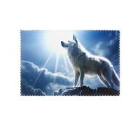 YYHWHJDE Snow Wolf at the Peak Picture Placemats for Dining Table Set of 6 12x18in heat resistance for hotels, homes, and banquets