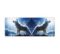 YYHWHJDE Snow Wolf at The Peak Prints Extra Large Mouse pad Mousepad Computer Office Gaming Keyboard Thickened Version 12x31.5in