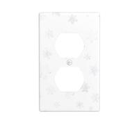 YYHWHJDE Snowflakes Flying All Over The Sky Picture Double Socket Wall Panel Decorative is Durable and Suitable for Socket Light Switch Accessories 4.5x2.76in