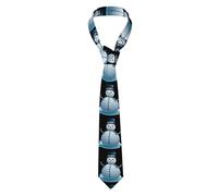 YYHWHJDE Snowman in the sea Pattern Men's Necktie for Business, Daily Wear, Work, Birthdays, Weddings, Parties, Banquets Easy Care 57X3.1 In