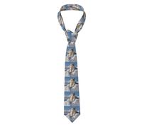 YYHWHJDE Snowy Mountain White Tiger Pattern Men's Necktie for Business, Daily Wear, Work, Birthdays, Weddings, Parties, Banquets Easy Care 57X3.1 In