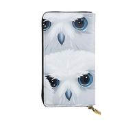 YYHWHJDE Snowy owl Eyes Picture Quality Leather Long Clutch Wallet Designed for Fashion Girls and Women Stylish 7.48 x 4.13 in