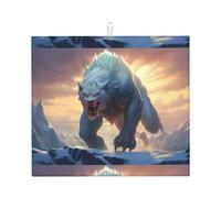 YYHWHJDE Snowy Running Monster Printed Kitchen Absorbent pad, Super Absorbent Microfiber, Oversized Anti Slip