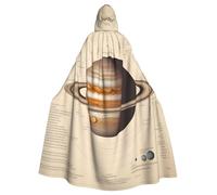 YYHWHJDE Solar System Jupiter Prints Halloween Adult Hooded Cloak for Parties and Costumes