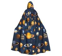 YYHWHJDE Solar System Planets Prints Hooded Cloak - Extra Large Cosplay Throw for Halloween, Masquerade
