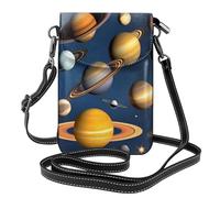 YYHWHJDE Solar System Planets Prints Small Leather Women'S Crossbody Flip Phone Bag, Waterproof And Durable