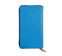 YYHWHJDE Solid Color Blue Picture Quality Leather Long Clutch Wallet Designed for Fashion Girls and Women Stylish 7.48 x 4.13 in