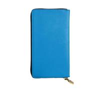 YYHWHJDE Solid Color Blue Printing Quality Leather Long Clutch Wallet Designed for Fashion Girls and Women Stylish 7.48 x 4.13 in