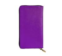 YYHWHJDE Solid Color Dark Purple Printing Quality Leather Long Clutch Wallet Designed for Fashion Girls and Women Stylish 7.48 x 4.13 in