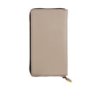 YYHWHJDE Solid Color Light Brown Printing Quality Leather Long Clutch Wallet Designed for Fashion Girls and Women Stylish 7.48 x 4.13 in