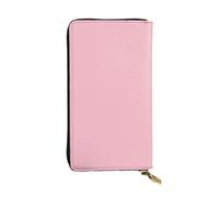 YYHWHJDE Solid Color Pink Picture Quality Leather Long Clutch Wallet Designed for Fashion Girls and Women Stylish 7.48 x 4.13 in