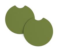 YYHWHJDE Solid dark green Prints Car Cup Coasters 2-Pack - Premium Neoprene Drink Throws, Protect Cup Holders & Enhance Your Drive - Waterproof, Non-Slip Grip