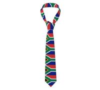 YYHWHJDE South Africa flag Prints Men's tie classic style suit cravat suitable for holidays and work