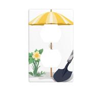 YYHWHJDE Sowing The Joy of Spring Picture Double Socket Wall Panel Decorative is Durable and Suitable for Socket Light Switch Accessories 4.5x2.76in