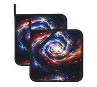 YYHWHJDE Space Spiral Cosmic Energy Pattern Square Insulated Pot Holder Set of 2 8x8 in Anti-scalding and Heat-Insulating Waterproof