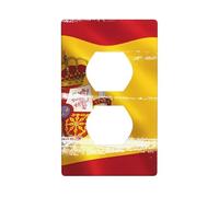 YYHWHJDE Spain Flag Pattern Double Socket Wall Panel Decorative is Durable and Suitable for Socket Light Switch Accessories 4.5x2.76in
