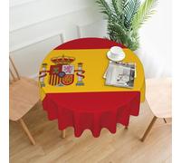 YYHWHJDE Spanish flag Prints Round Decorative Table Throw 60in - Waterproof Table Cover for Elegant Dining & Outdoor Gatherings