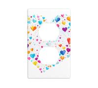 YYHWHJDE Sparkling Misty Love Heart Prints Double Socket Wall Panel Electrical Socket Cover Plate Shatter Decoration Durable 4.5x2.76in