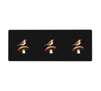 YYHWHJDE Sparrow Perched On A Mushroom Picture Extra Large Mouse Pad, Computer Office Anti Slip Gaming Keyboard Thickened Version 12x31.5in