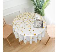 YYHWHJDE Sparsed Dreamy Stars and Spots Prints Round Decorative Table Throw 60in - Waterproof Table Cover for Elegant Dining & Outdoor Gatherings