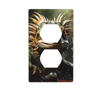 YYHWHJDE Spiny Lizards Pattern Double Socket Wall Panel Decorative for Residential and Commercial Areas 4.5x2.76in