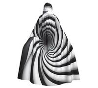 YYHWHJDE spiral optical illusion gif Printing Halloween Adult Hooded Cloak for Parties and Costume Events