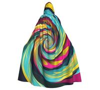 YYHWHJDE spiral optical illusion gif Prints Halloween Adult Hooded Cloak for Parties and Costumes
