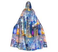 YYHWHJDE Splendid City Picture Halloween Adult Hooded Cape Cloak No Zipper, Comfortable For Costume Parties