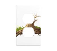 YYHWHJDE Sprouting Dead Wood Picture Double Socket Wall Panel Decorative is Durable and Suitable for Socket Light Switch Accessories 4.5x2.76in