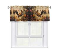 YYHWHJDE Squirrel Chasing Butterflies Prints Kitchen Tier Curtains 54x18 - Peach Skin Window Layers for Soft Light & Easy Style