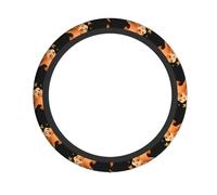 YYHWHJDE Squirrel Chasing Butterflies Prints Quality Steering Wheel Grip - Quality Neoprene Cover for Universal Vehicle Protection