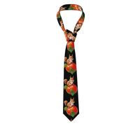 YYHWHJDE Squirrel climbing a tomato Pattern Men's Necktie for Business, Daily Wear, Work, Birthdays, Weddings, Parties, Banquets Easy Care 57X3.1 In