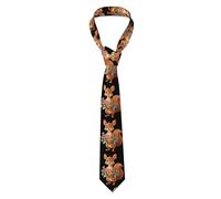 YYHWHJDE Squirrel holding a big bouquet of flowers Pattern Men's Necktie for Business, Daily Wear, Work, Birthdays, Weddings, Parties, Banquets Easy Care 57X3.1 In