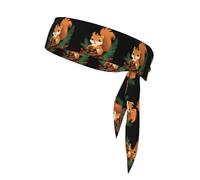 YYHWHJDE Squirrel in the pine cone Pattern Sports Double-Sided Headscarf Quick Drying, Moisture Wicking for Women, Girls, and Men