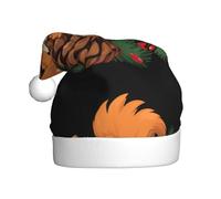 YYHWHJDE Squirrel in the pine cone Picture Christmas Hat for Adult Soft, Lightweight, and Fluffy Design for Men and Women