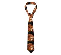YYHWHJDE Squirrel sleeping with chestnut Pattern Men's Necktie for Business, Daily Wear, Work, Birthdays, Weddings, Parties, Banquets Easy Care 57X3.1 In