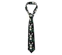 YYHWHJDE St. Patrick's Bunny Pattern Men's Necktie for Business, Daily Wear, Work, Birthdays, Weddings, Parties, Banquets Easy Care 57X3.1 In