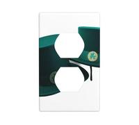 YYHWHJDE St. Patrick's Day Hat Picture Double Socket Wall Panel Decorative is Durable and Suitable for Socket Light Switch Accessories 4.5x2.76in