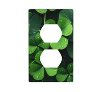 YYHWHJDE St Patricks Day Leaves Pattern Double Socket Wall Panel Decorative is Durable and Suitable for Socket Light Switch Accessories 4.5x2.76in
