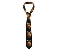 YYHWHJDE St. Patrick's Highland Cow Pattern Men's Necktie for Business, Daily Wear, Work, Birthdays, Weddings, Parties, Banquets Easy Care 57X3.1 In