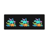 YYHWHJDE Stacked Colorful Dinosaurs Picture Extra Large Mouse Pad, Computer Office Anti Slip Gaming Keyboard Thickened Version 12x31.5in