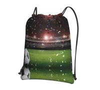 YYHWHJDE Stadium Football Arena Sports Prints Drawstring Backpack - Lightweight Waterproof Gym Bag with Zipper Pocket - Ideal for Travel, Yoga & Sports