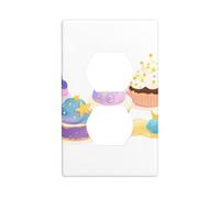YYHWHJDE Star Candy Cake Prints Double Socket Wall Panel Electrical Socket Cover Plate Shatter Decoration Durable 4.5x2.76in
